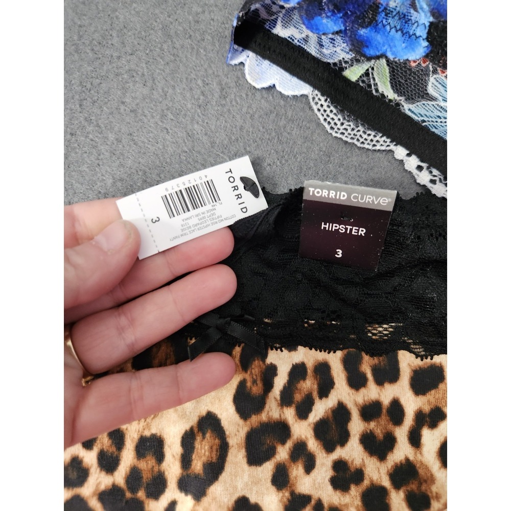 NWT 3 Pair Torrid Curve Hipster Panties Size‎ 3 3XL Floral Lace Mesh Sheer Back - Picture 4 of 10